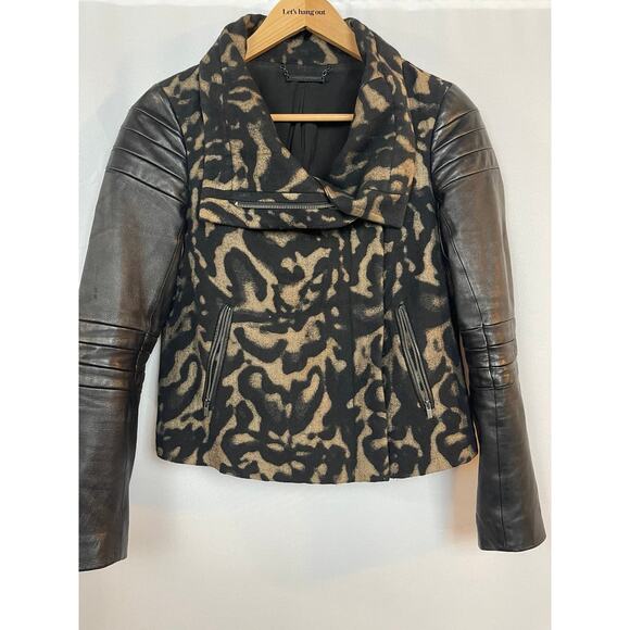 Diane Von Furstenberg Marvela Lamb Leather Jacket size 2 - Picture 2 of 11
